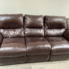 Leather Reclining Sofa & Chair