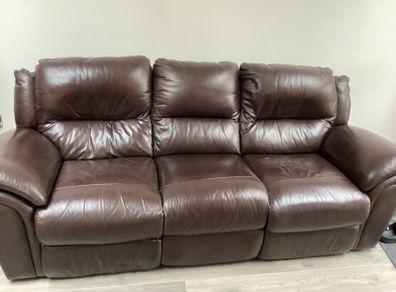 Leather Reclining Sofa & Chair