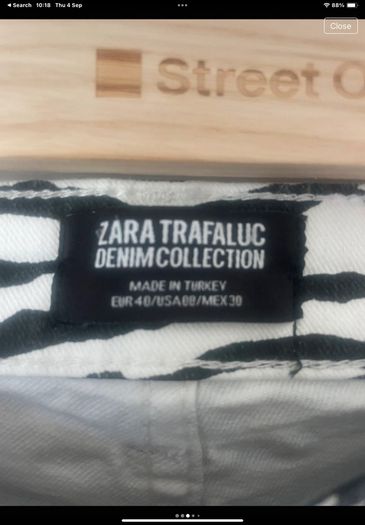 jeans Zara high rise skinny animal print size 12