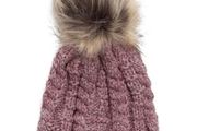 Lovely Beautiful Knit Hat (with a Fluffy Pompom) - new/with tags + matching gloves available
