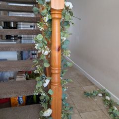 Three white rose fake flower garlands