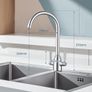 Kitchen Sink Mixer Tap Monobloc Dual Lever Chrome 360 Swivel High Arc Image 2
