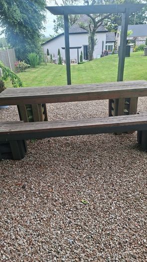 Garden table and bench