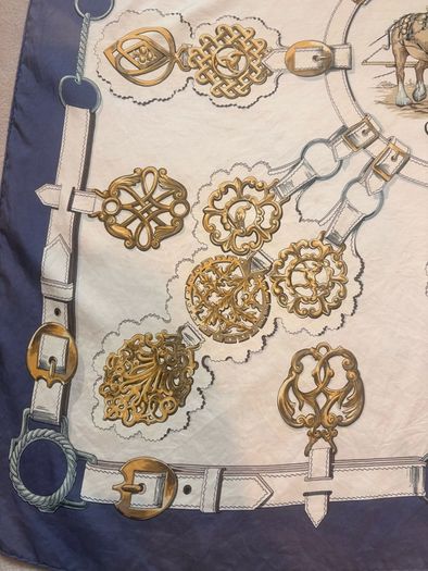 Authentic, vintage Hermes Cuivreries Silk Carre Scarf