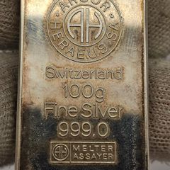 Argor Heraeus SA Switzerland 100 Grams Fine Silver 999.0 Melter Asseyer