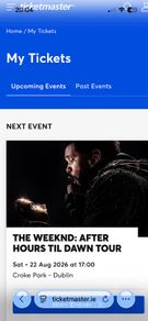 The Weekend Seated 2 Tickets beside Stage
