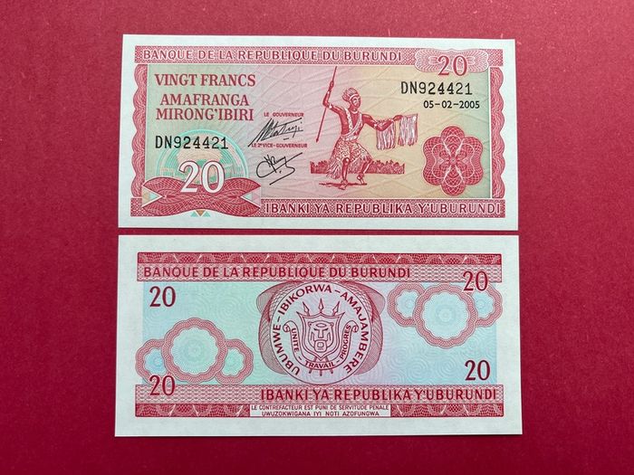 Burundi. 20 Francs. 2005  Pick 27m.  ( Uncirculated )