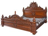 Mahogany Double Bed solid mahogany wood, masterful carvings, handmade