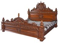 main image for ad Mahogany Double Bed solid mahogany wood, masterful carvings, handmade