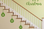 Wall Window Decal Christmas Baubles Decoration, Happy Christmas, Set of Christmas Decals, Santa's hat, Santa's hat decal