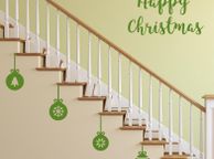 main image for ad Wall Window Decal Christmas Baubles Decoration, Happy Christmas, Set of Christmas Decals, Santa's hat, Santa's hat decal