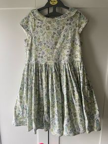 Leigh tucker willow green dress with Peter Pan collar and tulle skirt
