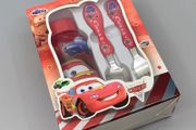 Cars Lightning McQueen Tableware Set Anime Fork Spoon Water Bottle 3-piece Suit Cutlery Set Children's Christmas Gifts