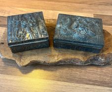 Antique Japanese Antimony Ware Trinket Boxes