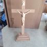 13" Hand Carved Standing Crucifix - Altar or Desktop Cross - PEMA Woodcarvings Image 7