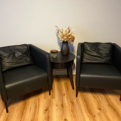 ikea black armchairs,