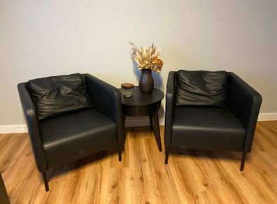 ikea black armchairs,