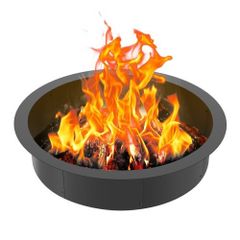 Fire Pit Ring Round 40 Inch Outer Steel Liner DIY Campfire Ring Firepit