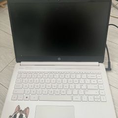 HP 14" white multimedia laptop with charger