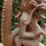Large Beautifully Hand Carved Wooden Dragon, height 16,5 inches Image 5
