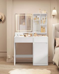 Dressing table with LED lighting 90 cm wide