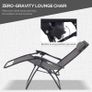 NEW SALE | 3pcs Sun Lounger Chairs with Table, Folding Zero Gravity Chairs, W/ Cup Holders, Grey Image 6