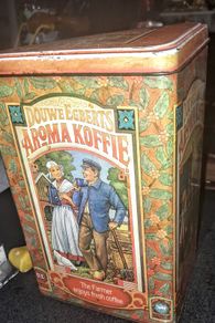 Old coffee tin box