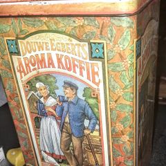 Old coffee tin box