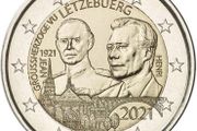 Luxembourg 2 Euro Commemorative Coin 2021 - 100th Birthday of Grand Duke Jean. Relief Version. Uncirculated.