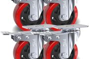 Heavy Duty Double Bearing BRAKED 100mm Swivel Castor Wheel Trolley Furniture Caster 700KG Free Fitting