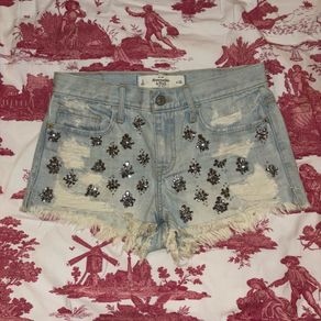 Abercrombie and Fitch denim shorts with diamantes