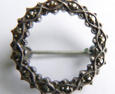 Vintage Brooch Sterling Silver And Marcasite