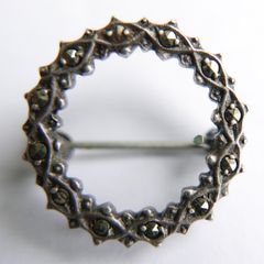 Vintage Brooch Sterling Silver And Marcasite
