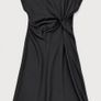 New Black Satin Dress: Size 10 Image 3