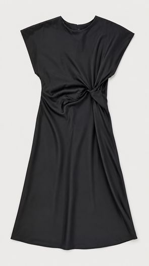 New Black Satin Dress: Size 10