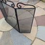 3 Panel Folding Fireplace Screen / Fire Guard - Black Metal Mesh Image 4