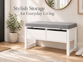 Shoe Storage Bench with Cushion and 2 Drawers