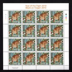 2010 Ireland Chinese New Year (Year of the Tiger) Commemorative Stamps Sheetlet Plate 1A1A1A1A Mint Never Hinged (MNH)