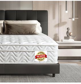 Small Double Mattress, 10.3 Inch Hybrid Mattress 4FT with Breathable Foam