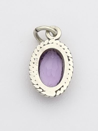 925 Vintage Sterling Silver Amethyst Pendant