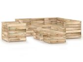 8 Piece Garden Lounge Set Green Impregnated Pinewood