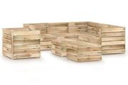 8 Piece Garden Lounge Set Green Impregnated Pinewood