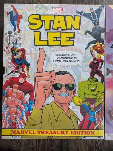 Marvel Stan Lee Treasury Edition and Captain America 75th Anniversary Vibranium collection Slipcase Hardcover Omnibus