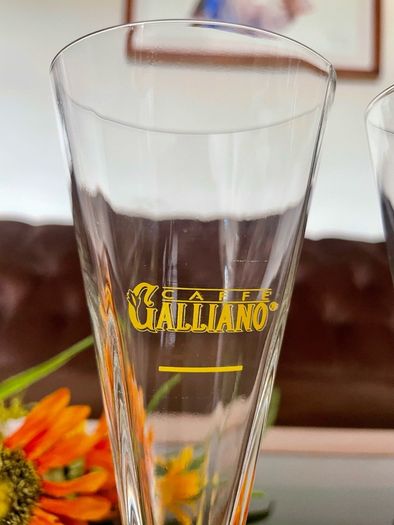 Vintage Italian Crystal Caffe Galliano Tapered Footed Liqueur Glasses