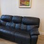 Black Leather 3 Seater Couch Image 3