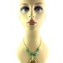 Vintage Green Aventurine Necklace with Murano glass pendant Image 5