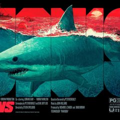 Jaws Screen Print Movie Poster- Gabz Domaradzki Red Foil Variant  34/150 CODA nt Mondo SOLD OUT VERY RARE