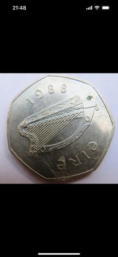 988-1988 Dublin Millennium, Ireland Eire 50p Fifty Pence Coin