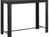 Garden Bar Table Black 140.5x60.5x110.5 cm Poly Rattan