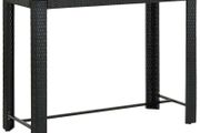 Garden Bar Table Black 140.5x60.5x110.5 cm Poly Rattan